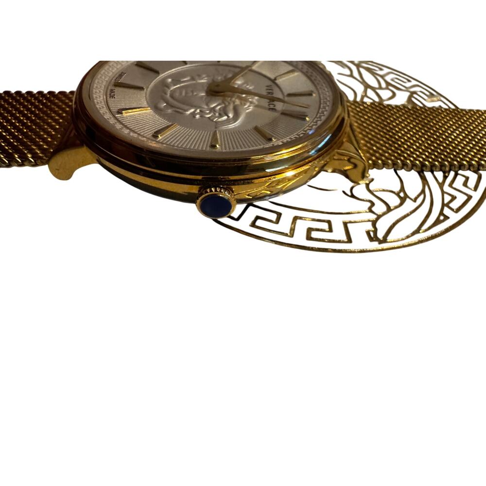 Versace VE8102319 V-Circle Lady white gold Stainless Steel Women's Watch NEW - Picture 3 of 14